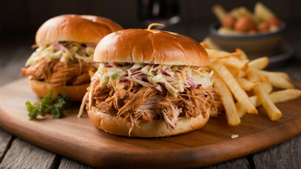 Pulled chicken burger